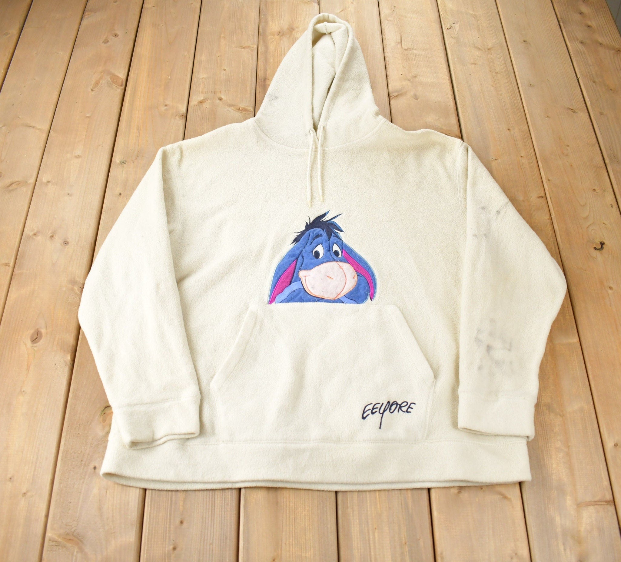 Vintage 1990s Disney Eeyore Fleece Embroidered Hoodie