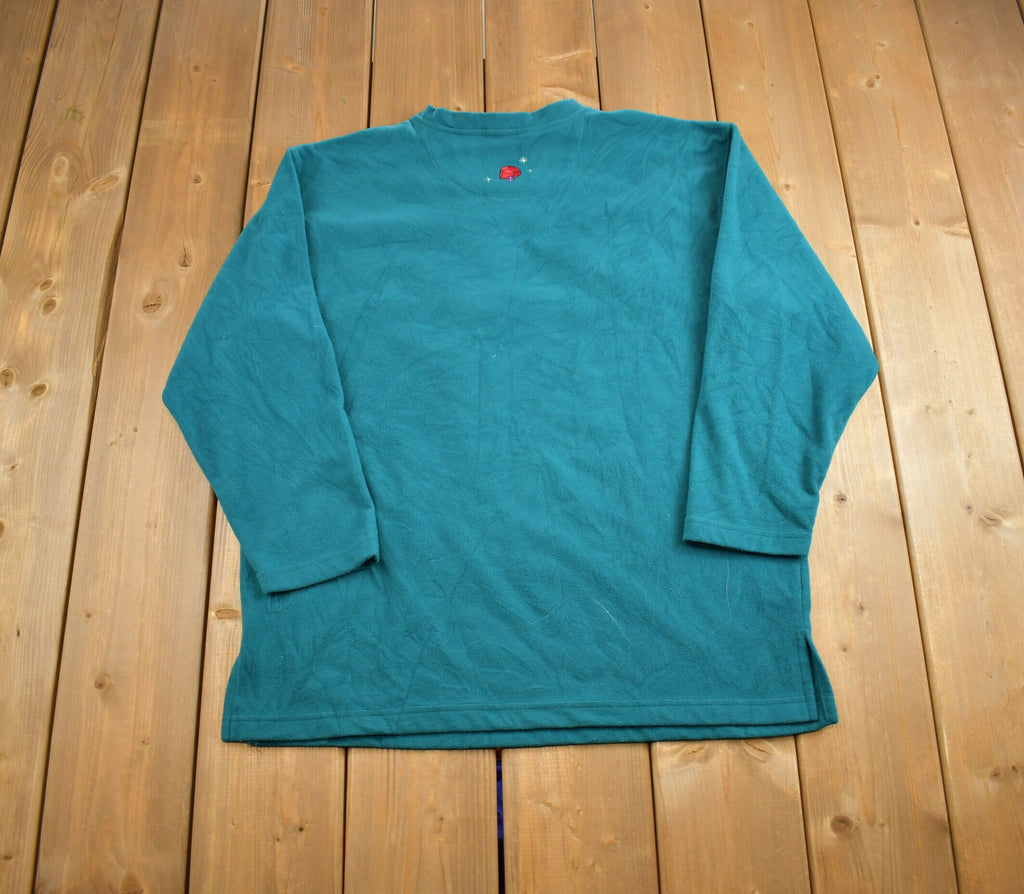 Vintage 1990s Disney Snow White Seven Dwarves Embroidered Fleece V-Neck Sweater