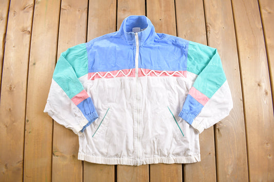 Vintage 1980s Koret Color Block Light Jacket / Streetwear / Windbreaker / 80s 90s / Color block / Easter