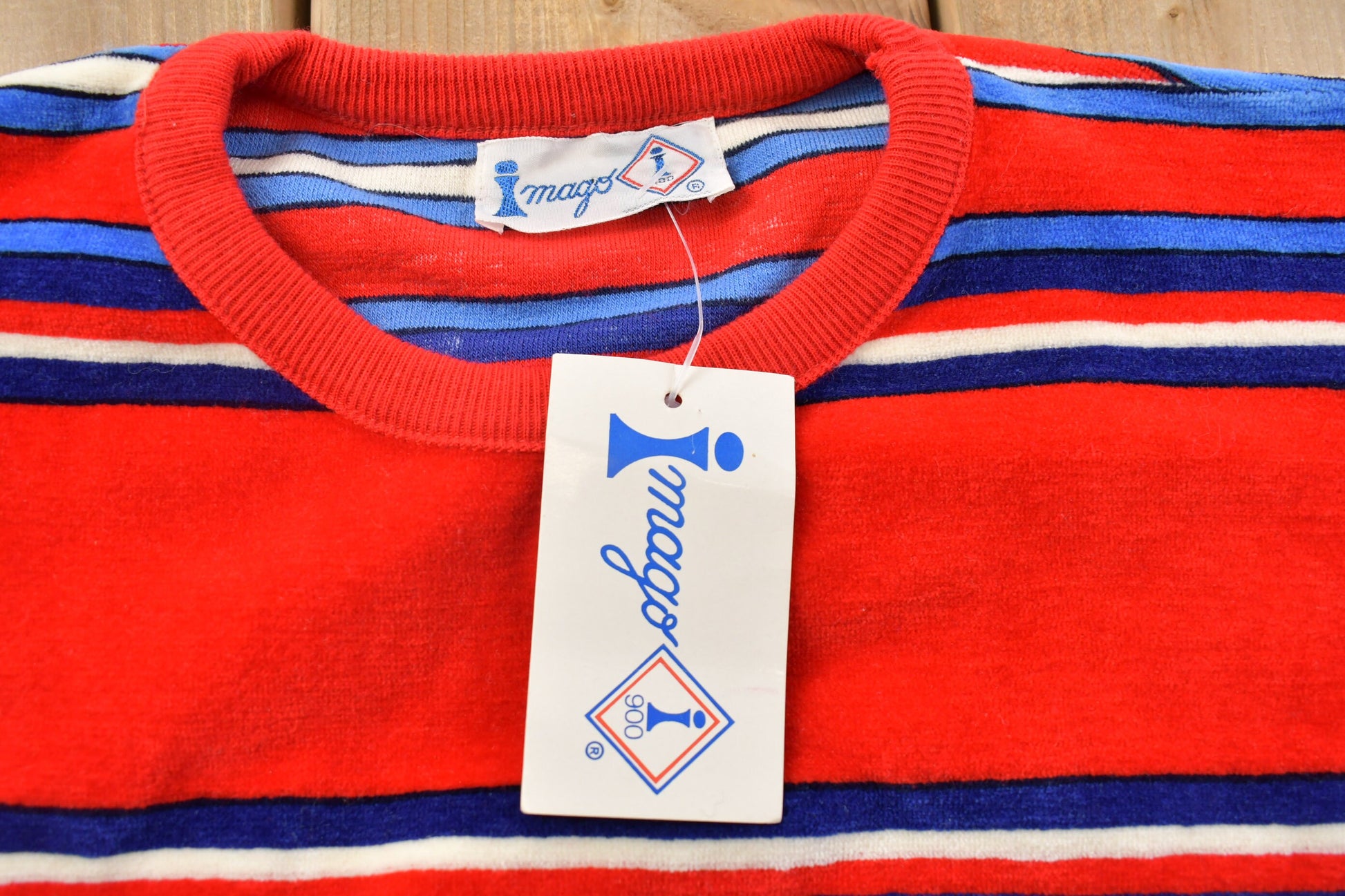 Vintage 1990s Deadstock Striped Knitted Crewneck Sweater / Vintage 90s Crewneck / All Over Pattern / Colorful / Sweatshirt / Striped Sweater