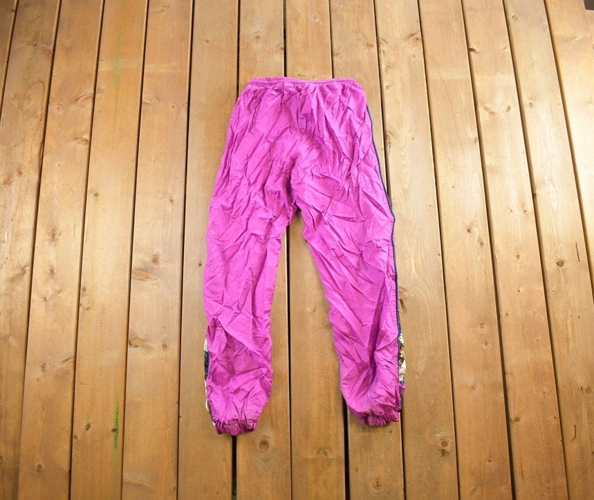 Vintage 1990s Pink Nylon Track Pants Size L