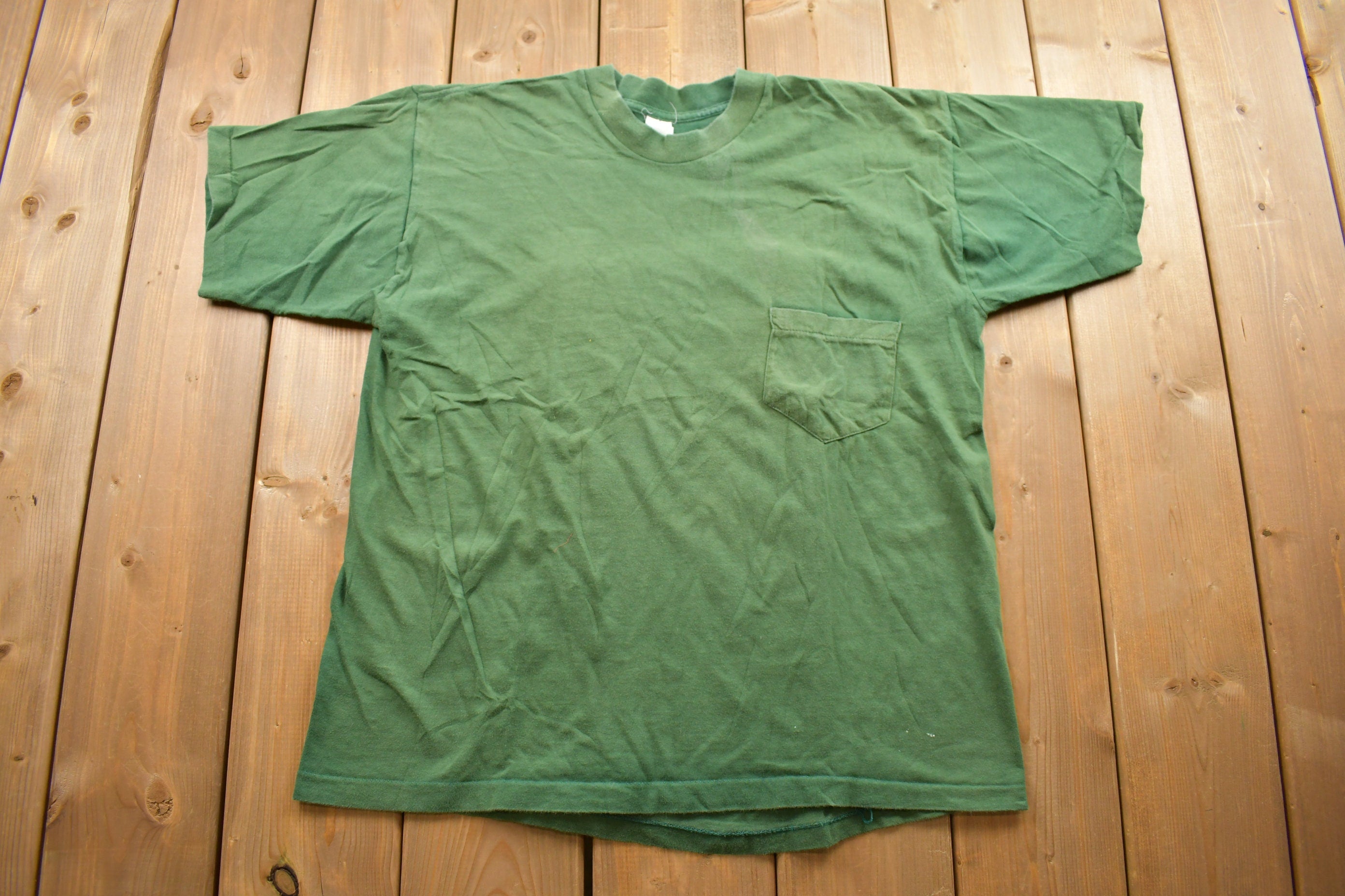 Vintage 1990s Sun Faded Blank Pocket Tee