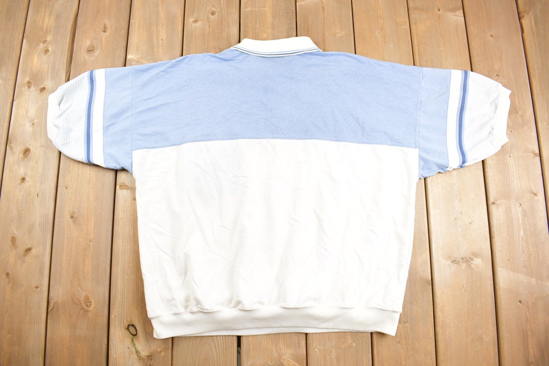 Vintage 1990s Puritan Quarter Button Collared Short Sleeve Sweatshirt