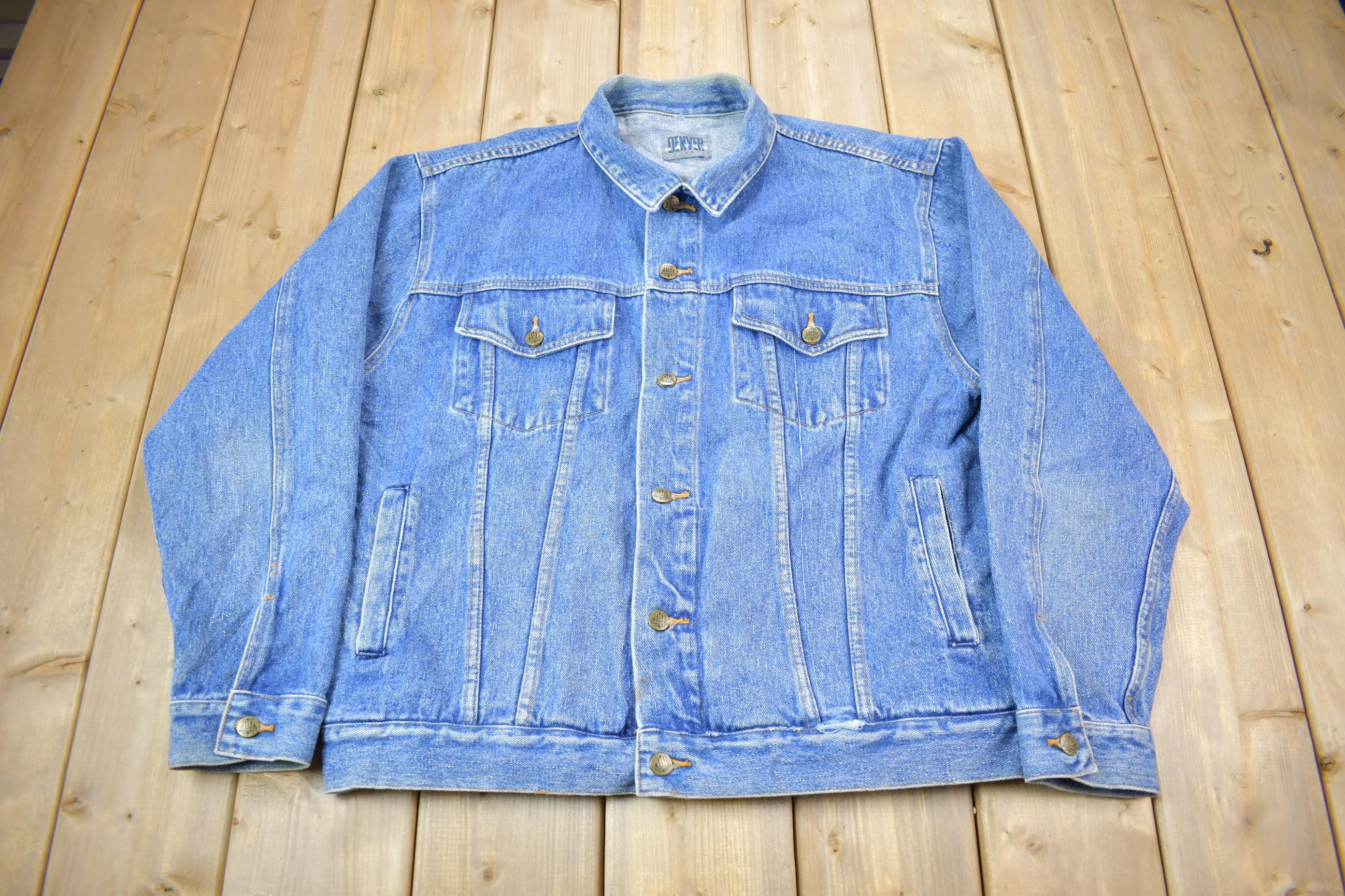 Vintage 1990s Denver Hayes Button Down Jean Jacket Size Large
