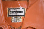 Vintage 1970s Chess King Leather Zip Up Jacket  Fall Outerwear  Leather Coat  Winter Outerwear  Streetwear Fashion  Brown Leather