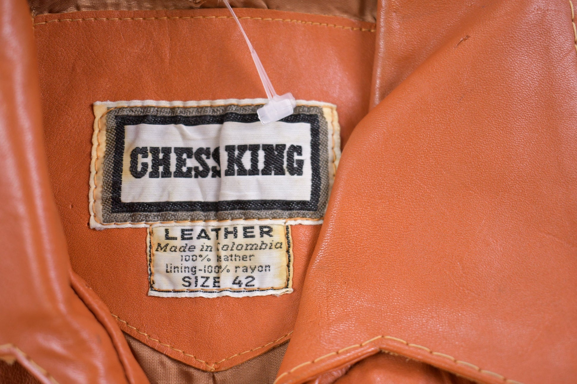 Vintage 1970s Chess King Leather Zip Up Jacket  Fall Outerwear  Leather Coat  Winter Outerwear  Streetwear Fashion  Brown Leather