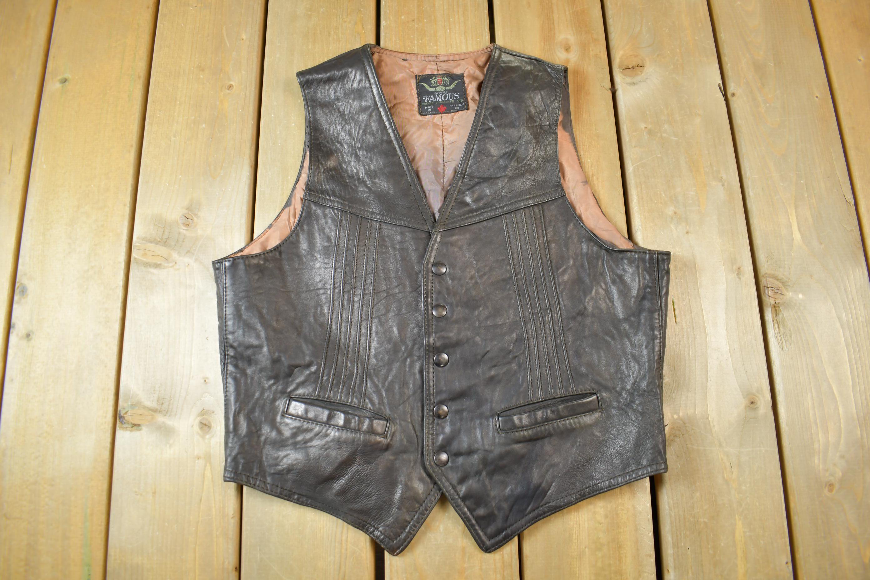 Vintage 1960s Famous Leather Garments Leather Vest
