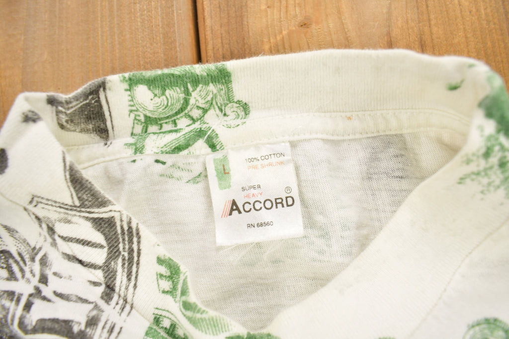 Vintage 1990 100 Dollar Bill All Over Print Graphic T Shirt