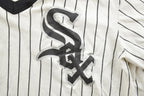 Vintage 1990s Chicago White Sox Striped MLB Baseball Majestic Graphic T-Shirt