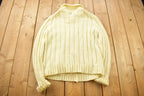 Vintage 1970s Sears Men's Sportswear 3D Cable Knit Cardigan Sweater