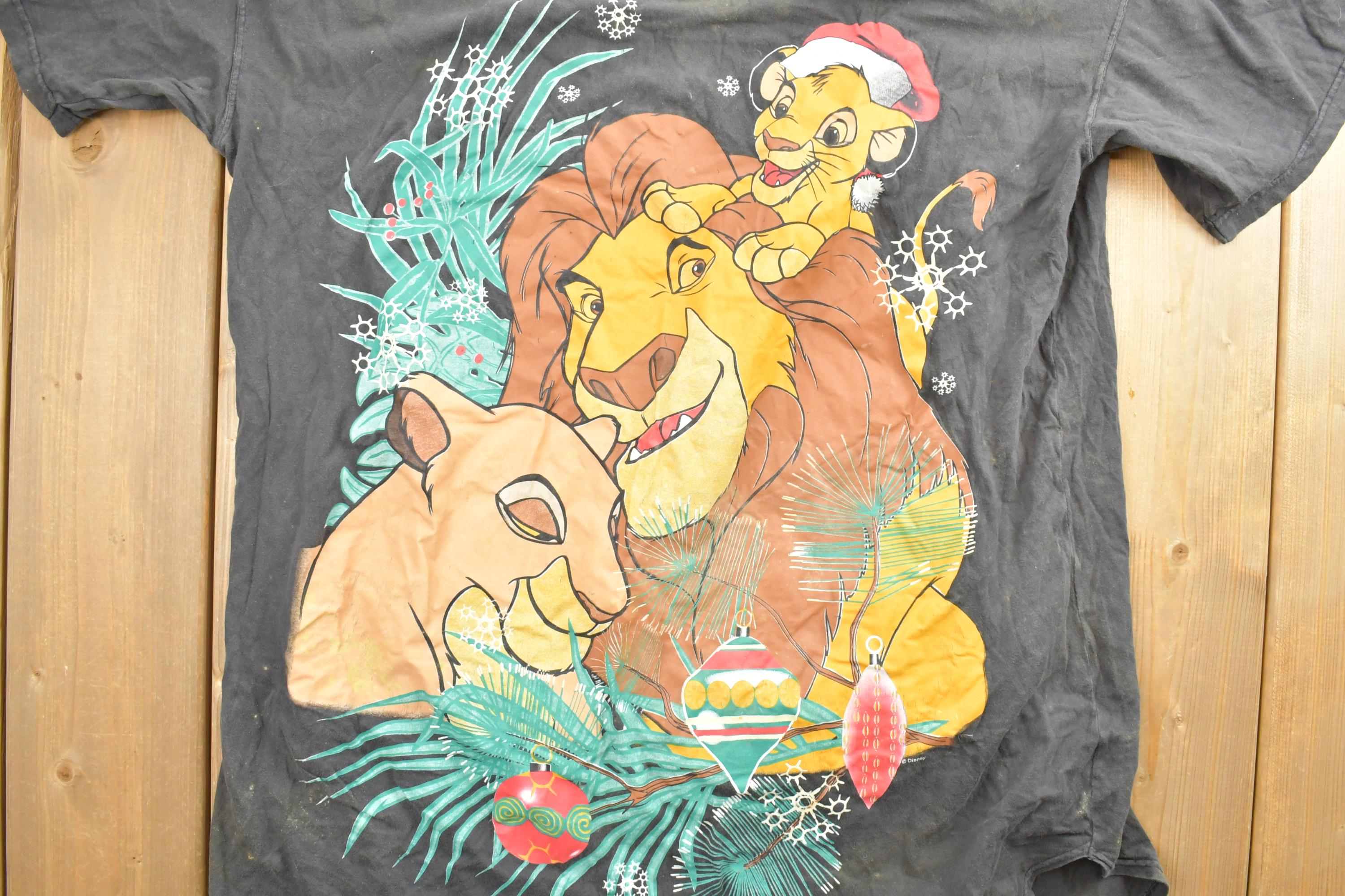 Vintage 1990s The Lion King Christmas Disney Cartoon Promo T-Shirt