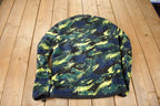 Vintage Y2K American Eagle Tiger Camo Fleece Sweater Size S