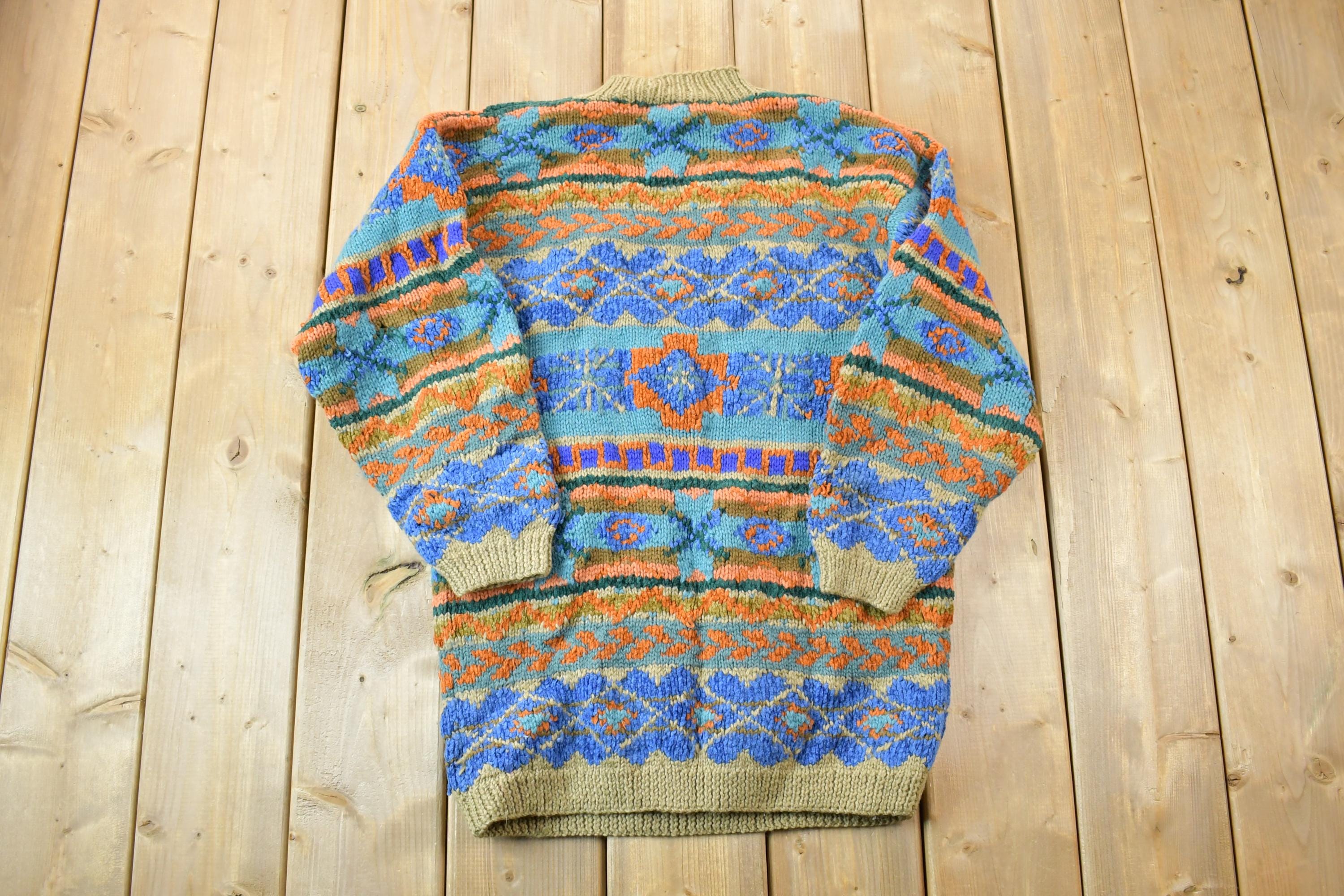 Vintage 1990s Express Hand Knitted Crewneck Sweater
