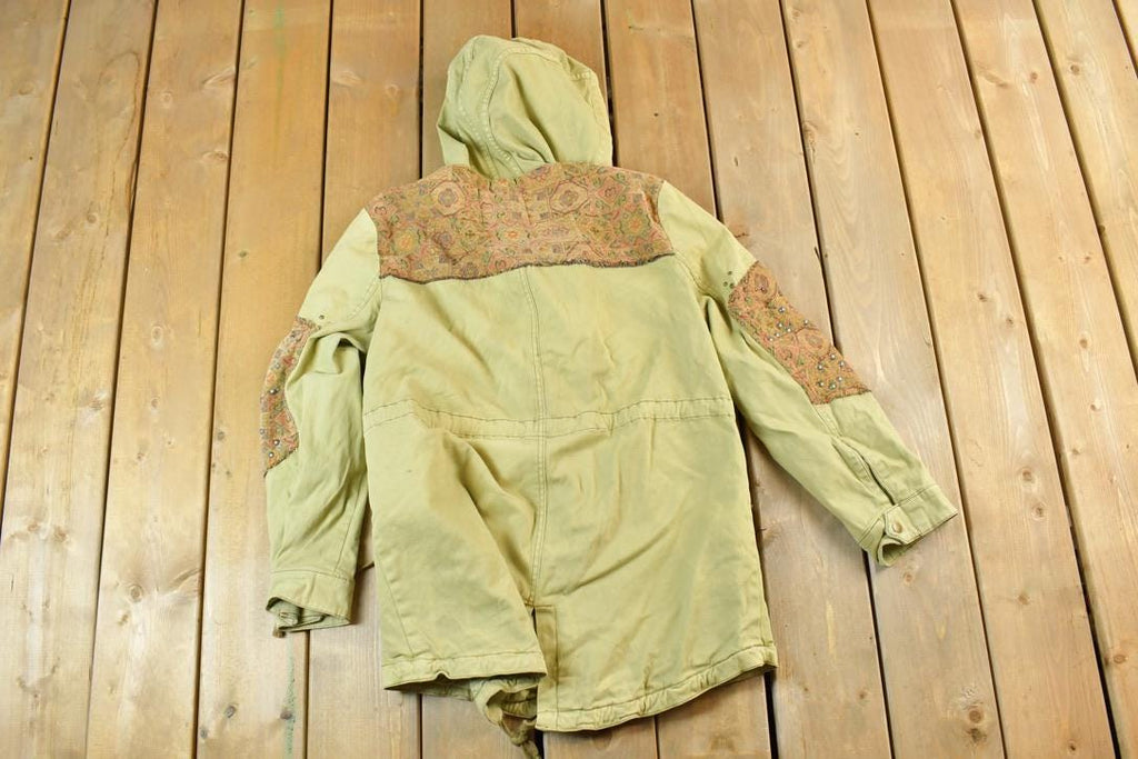 Vintage 1990s Free People Light Embroidered Oversized Jacket