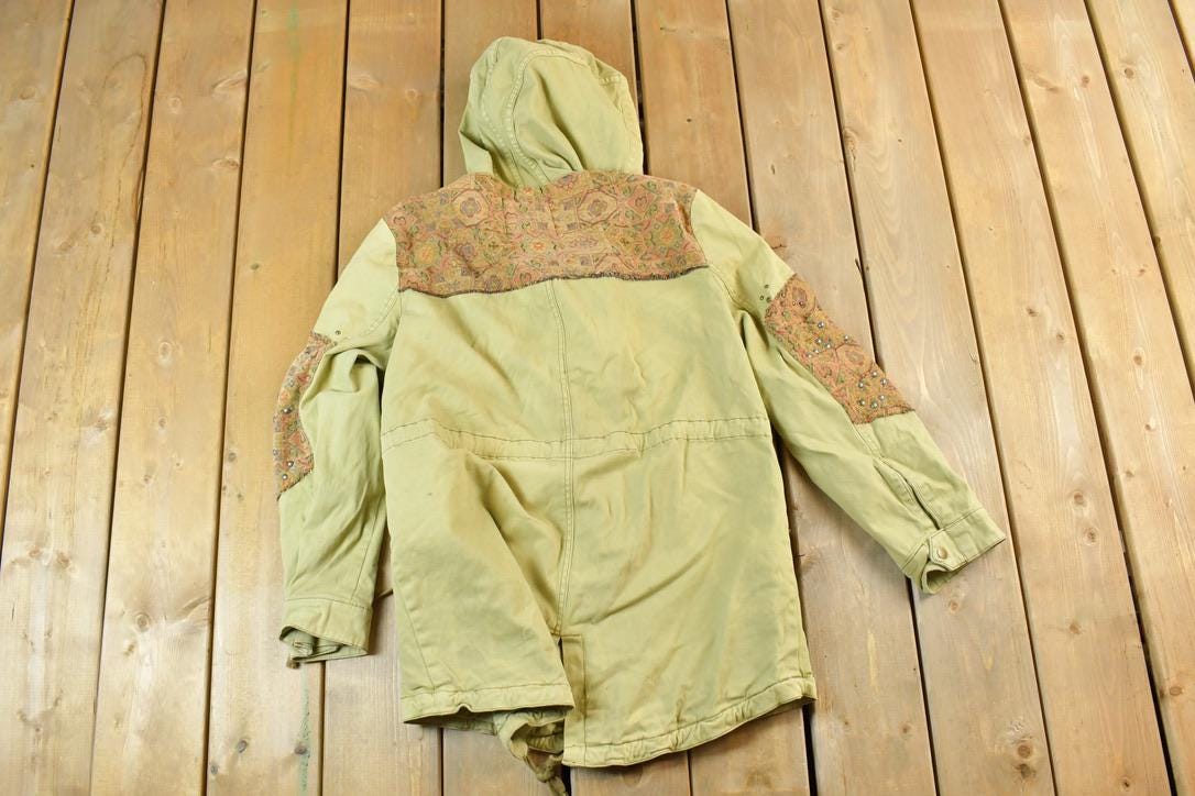 Vintage 1990s Free People Light Embroidered Oversized Jacket