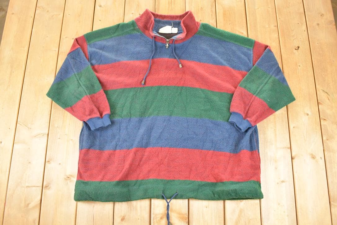 Vintage 1990s Venezia Knit Quarter Zip Sweater Women's XXL