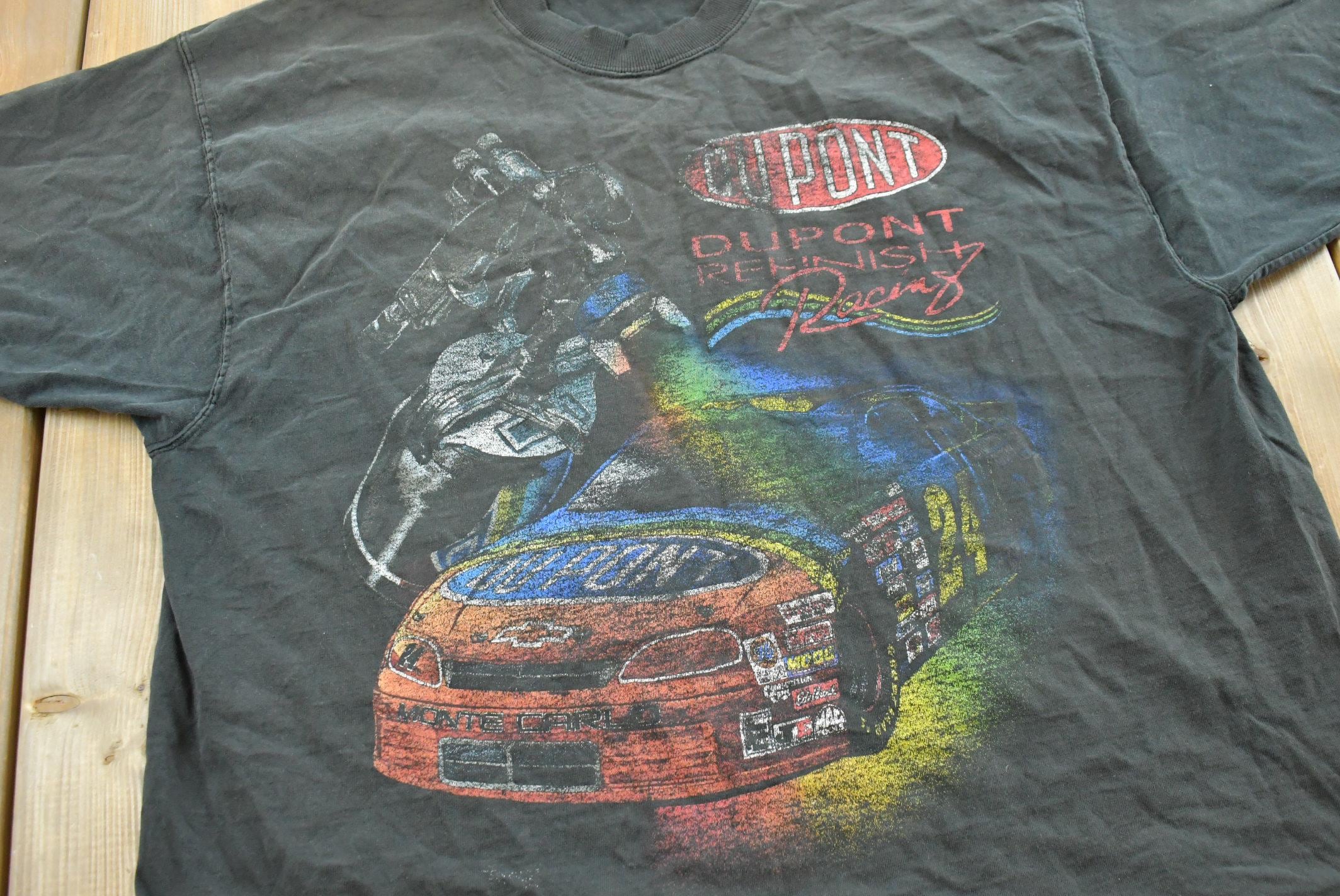 Vintage 1990s Chase Jeff Gordon Dupont NASCAR Racing Fading Distressed T-Shirt Men's L