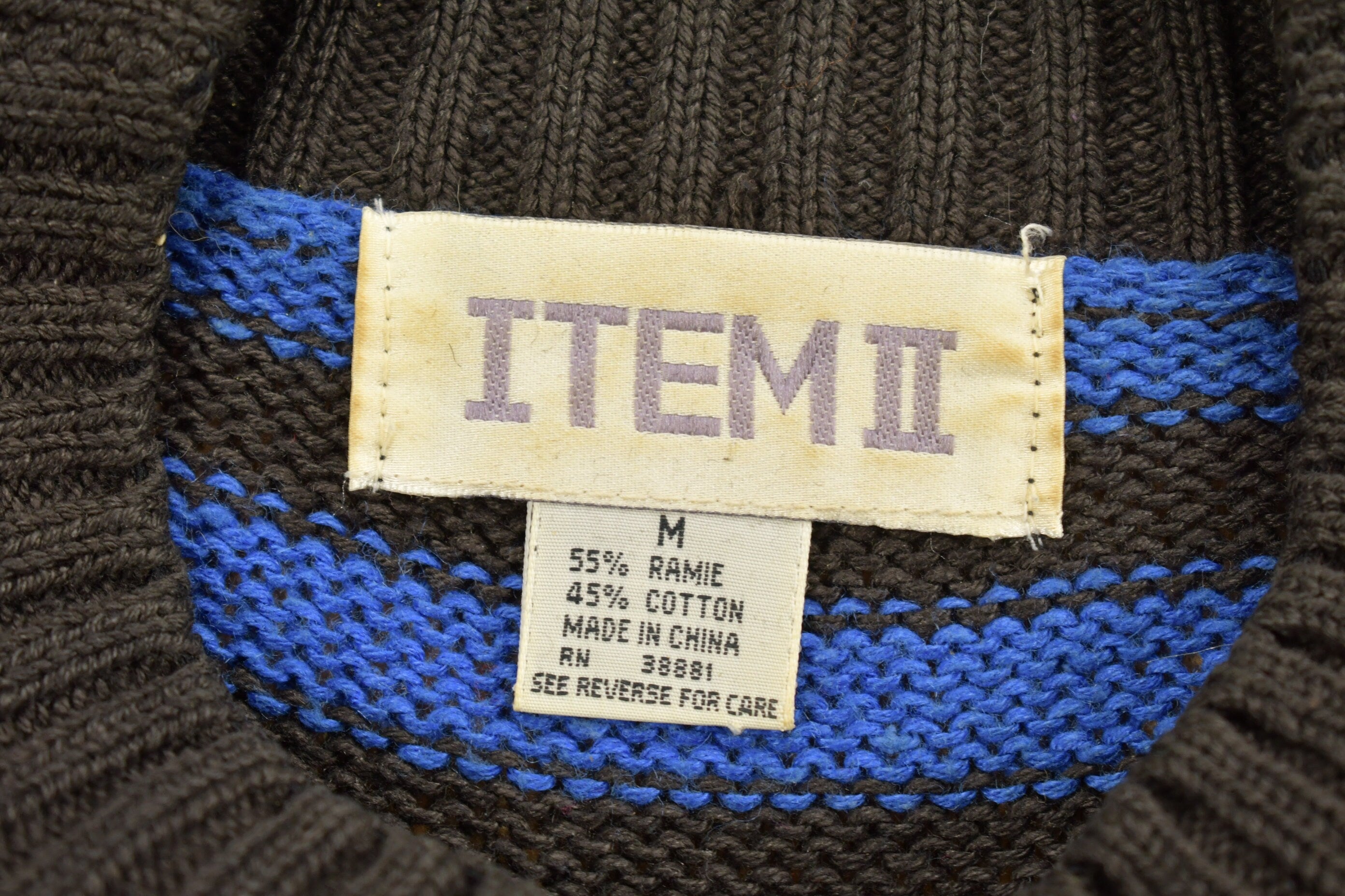 Vintage 1990s Item II Stripe Knitted Sweater  Vintage 90s Crewneck  Pattern Sweater  Outdoor  Pullover Sweatshirt