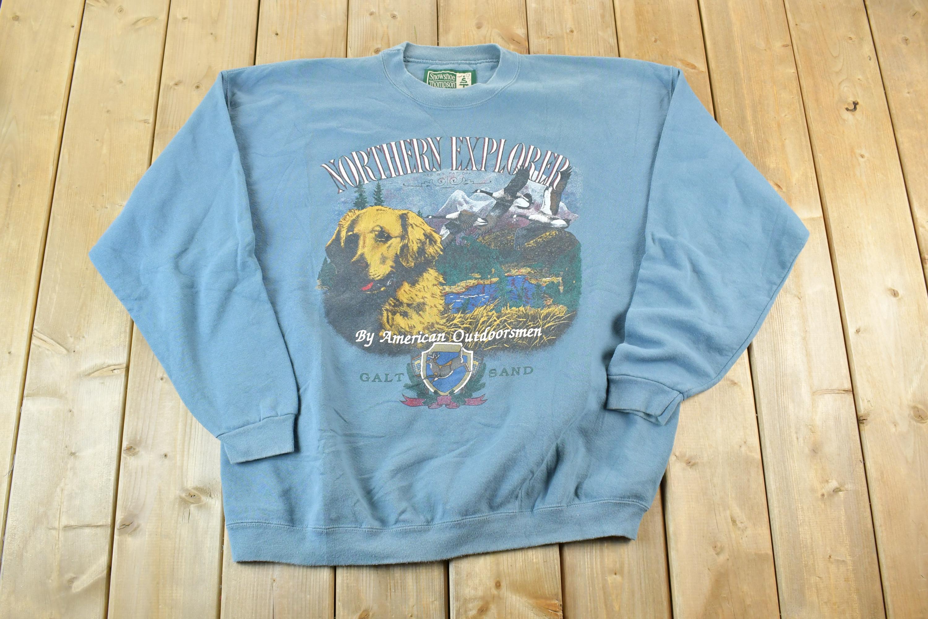 Vintage 1990s Galt Sand Northern Explorer Outdoorsman Crewneck Sweatshirt Mens L