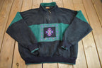 Vintage 1990s Aztec Pattern Quater Zip Fleece Sweater - XL