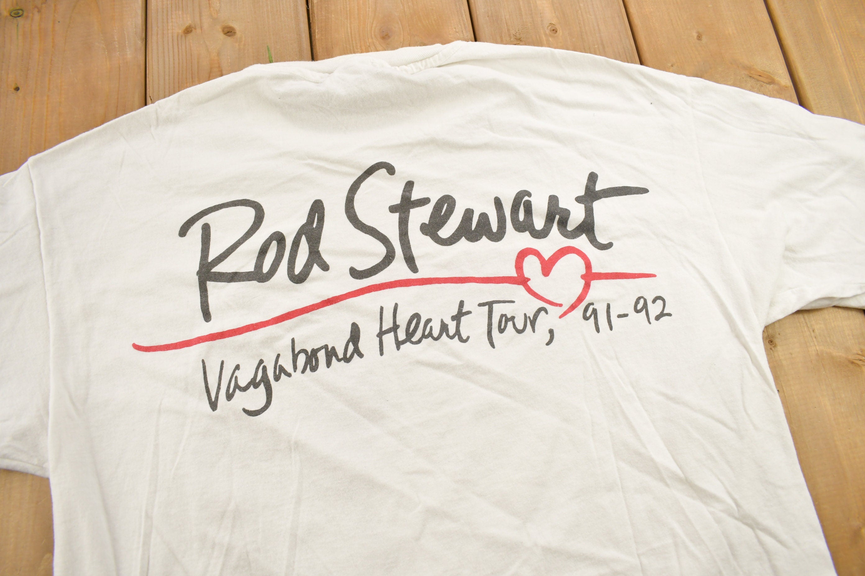Vintage 1992 Rod Stewart Vagabond Heart Tour Band T-shirt