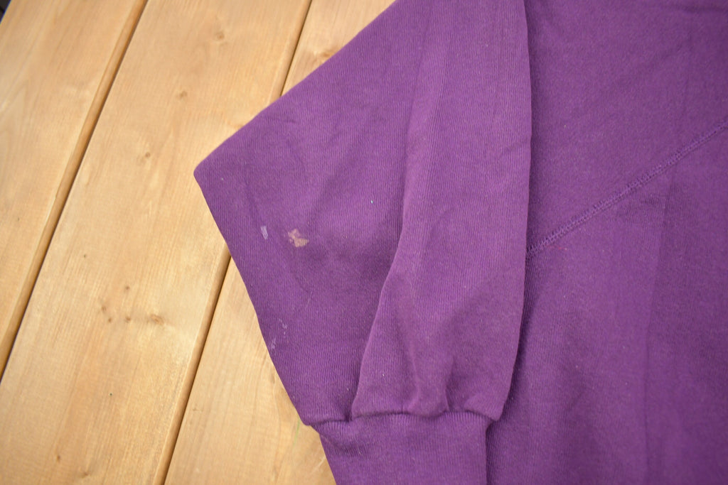 Vintage 1980s Tultex Purple Blank Raglan Crewneck Sweatshirt / 90s Crewneck / Made In USA / Essential / Streetwear / 90s Blank