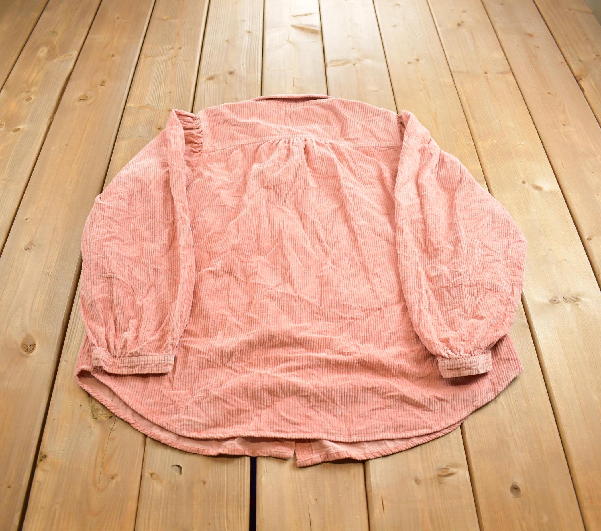Vintage 1990s American Eagle Corduroy Salmon Button Up Shirt