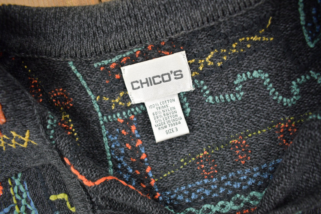 Vintage 1990s Chico's Embroidery Cardigan Sweater