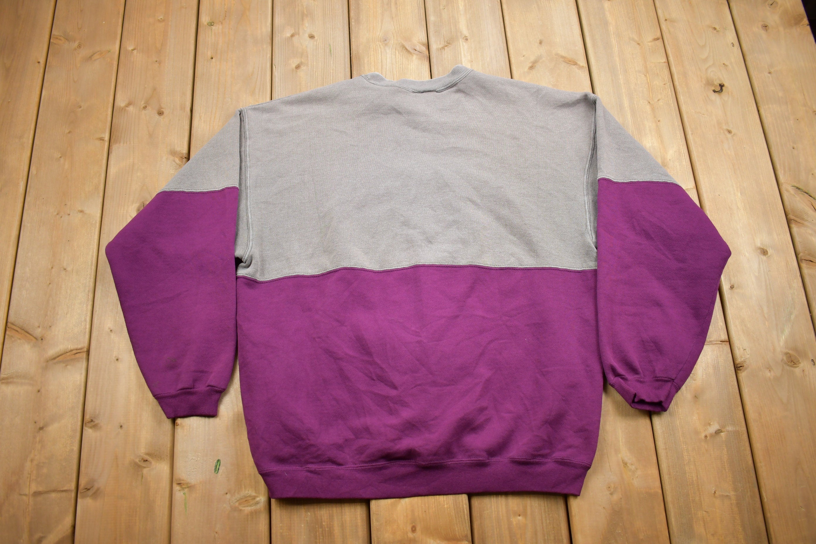 Vintage 1990s Color Block Crewneck Sweatshirt
