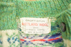 Vintage 1990s Croft Spun Shetland 100% Virgin Wool Knit Sweater