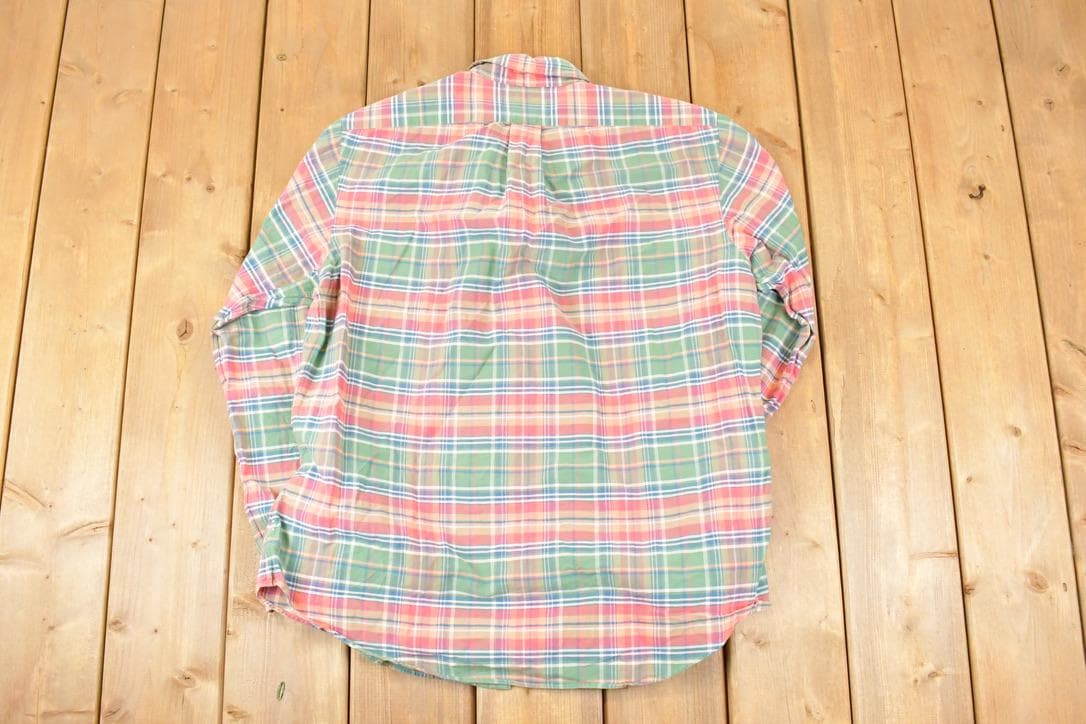 Vintage 1990s Ralph Lauren Plaid Button Up Shirt Men's L