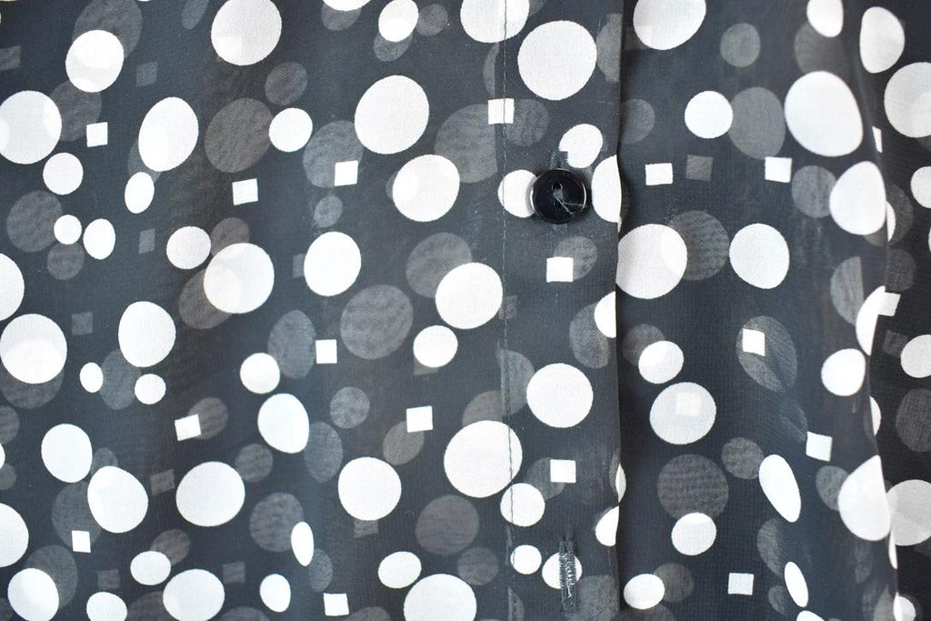 Vintage 1990s Adeline See Through Polka Dot Button Up Shirt Womens M