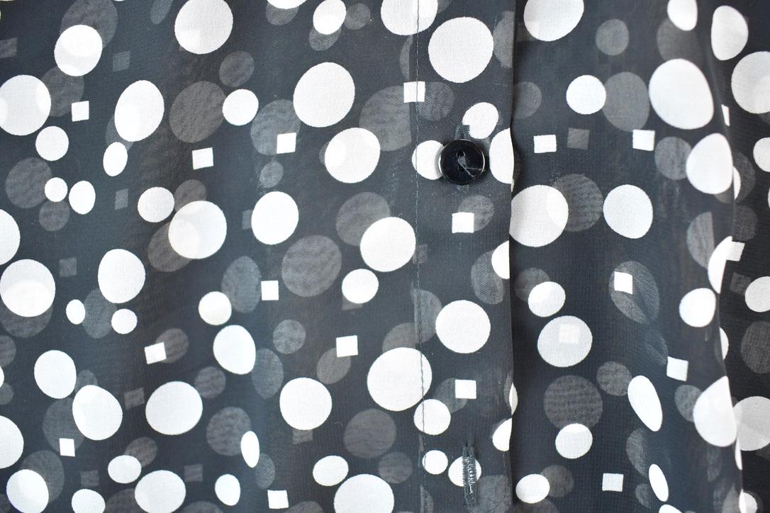 Vintage 1990s Adeline See Through Polka Dot Button Up Shirt Womens M