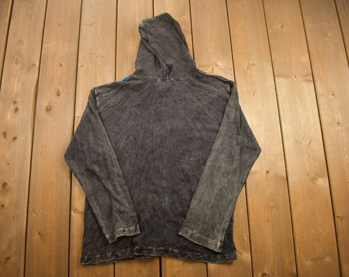 Vintage 1990s Rising Tide Patchwork Hoodie / 90s Hoodie / Vintage Sweater / Color Block / Embroidered / Abstract Pattern / Colorful