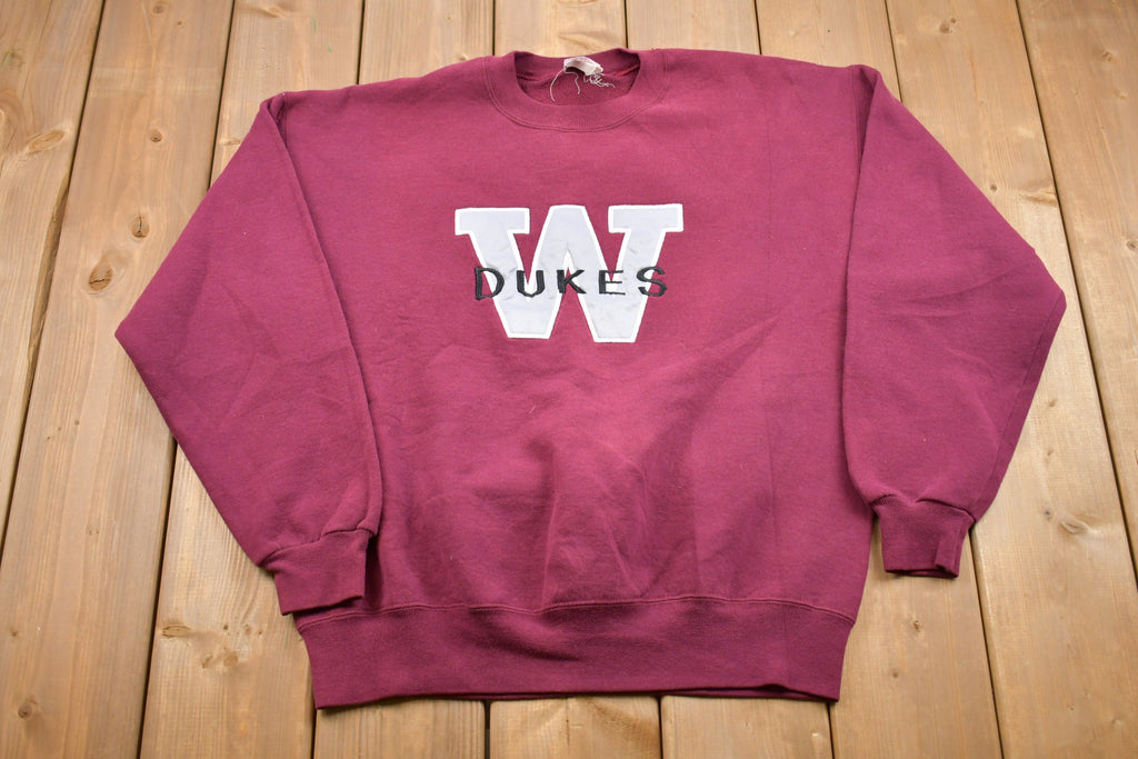 Vintage 1990s Dukes Collegiate Embroidered Crewneck Sweatshirt