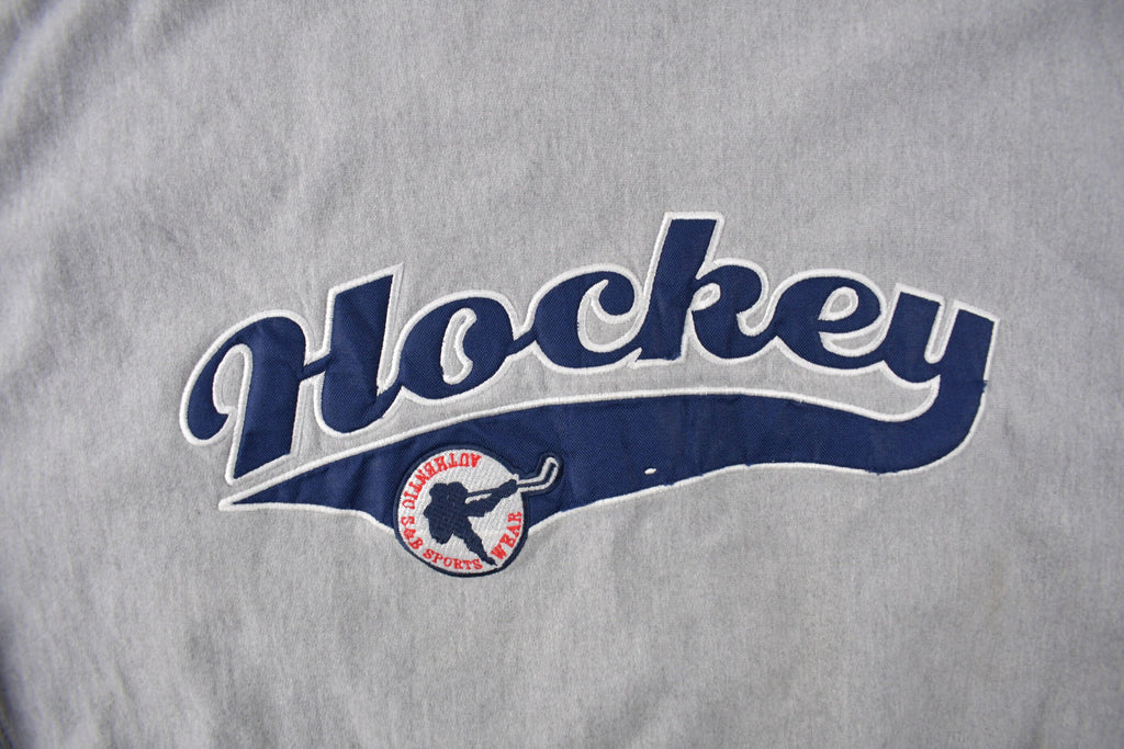 Vintage 1990s Heavyweight Embroidered Hockey Crewneck Sweatshirt Size Large