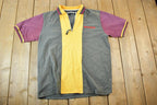 Vintage 1990s Boss Zip Up Polo Style Colour Block Shirt