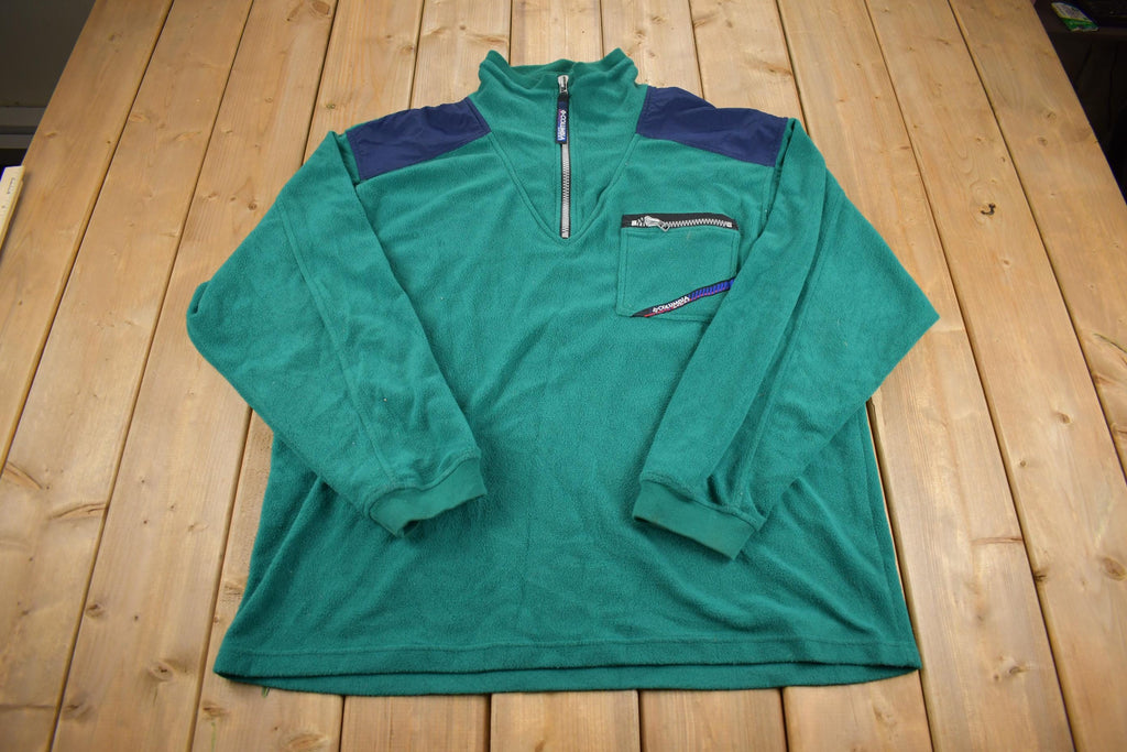Vintage 1990s Colombia Quater-Zip Fleece Sweater