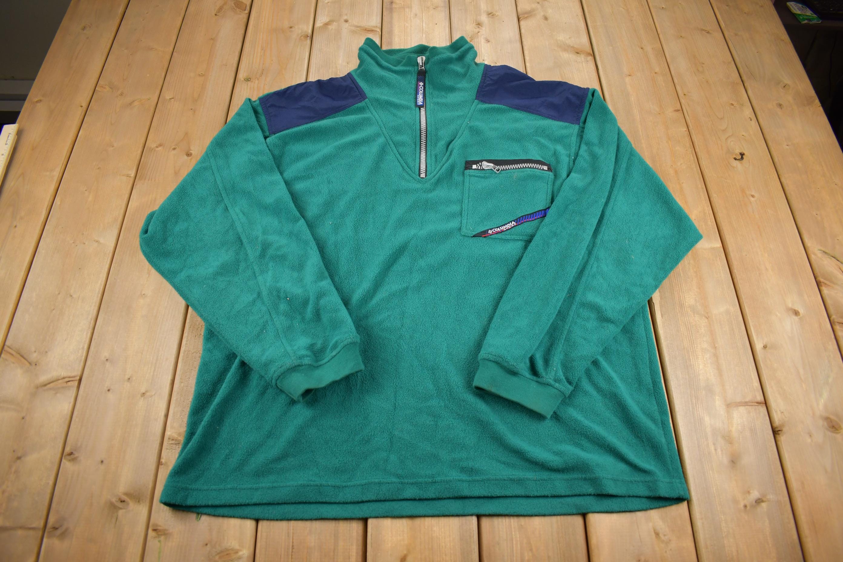 Vintage 1990s Colombia Quater-Zip Fleece Sweater