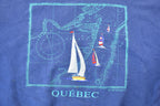 Vintage 1990s Graphic and Embroidered Quebec Sailing Crewneck Sweatshirt