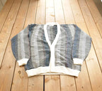 Vintage 1990s Megalos Abstract Pattern Knit Cardigan Sweater