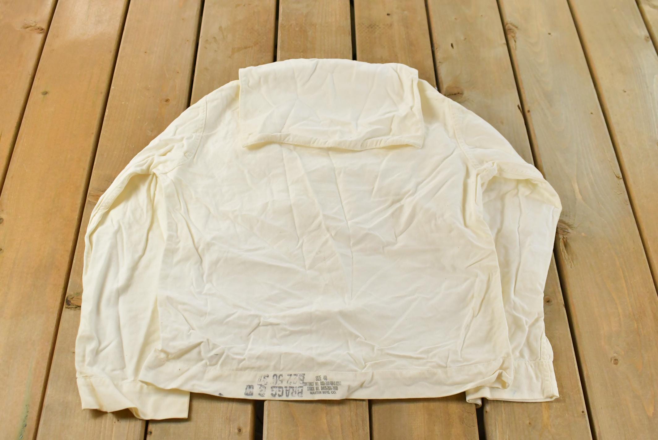 Vintage 1960s Martin Mfg. Co Naval Clothing Factory Sailor Uniform Pullover Men's M