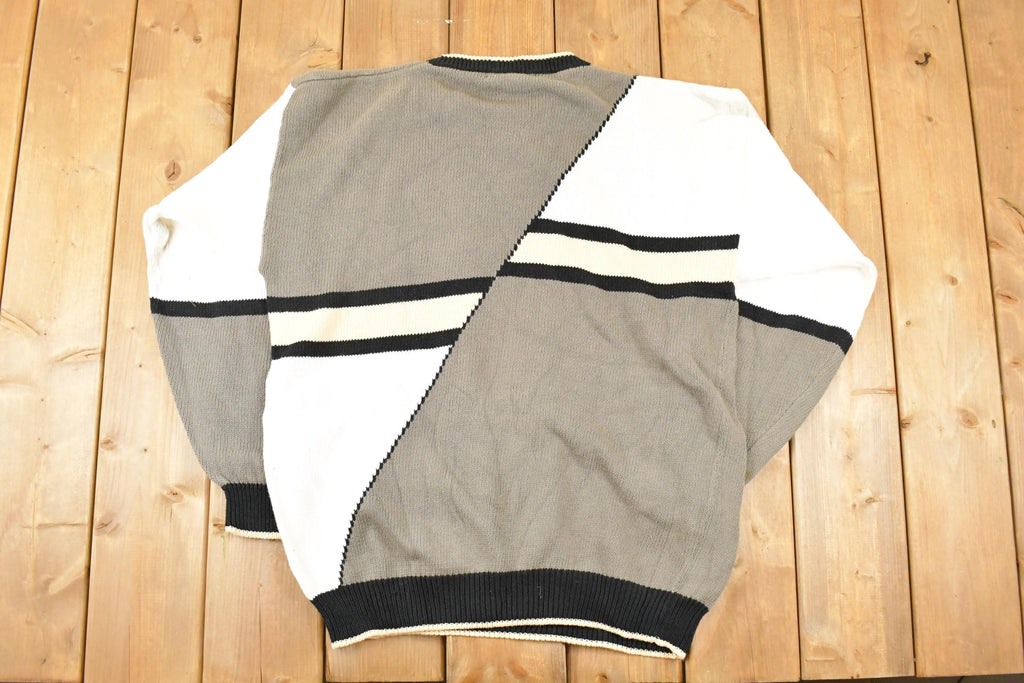 Vintage 1990s Izod Club Abstract Knit Crewneck Sweater Mens L