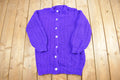 Vintage 1990s Hand Knit Cardigan Sweater