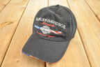Vintage 1990s Harley Davidson Snapback Hat  90's Embroidered Motorcycle Cap