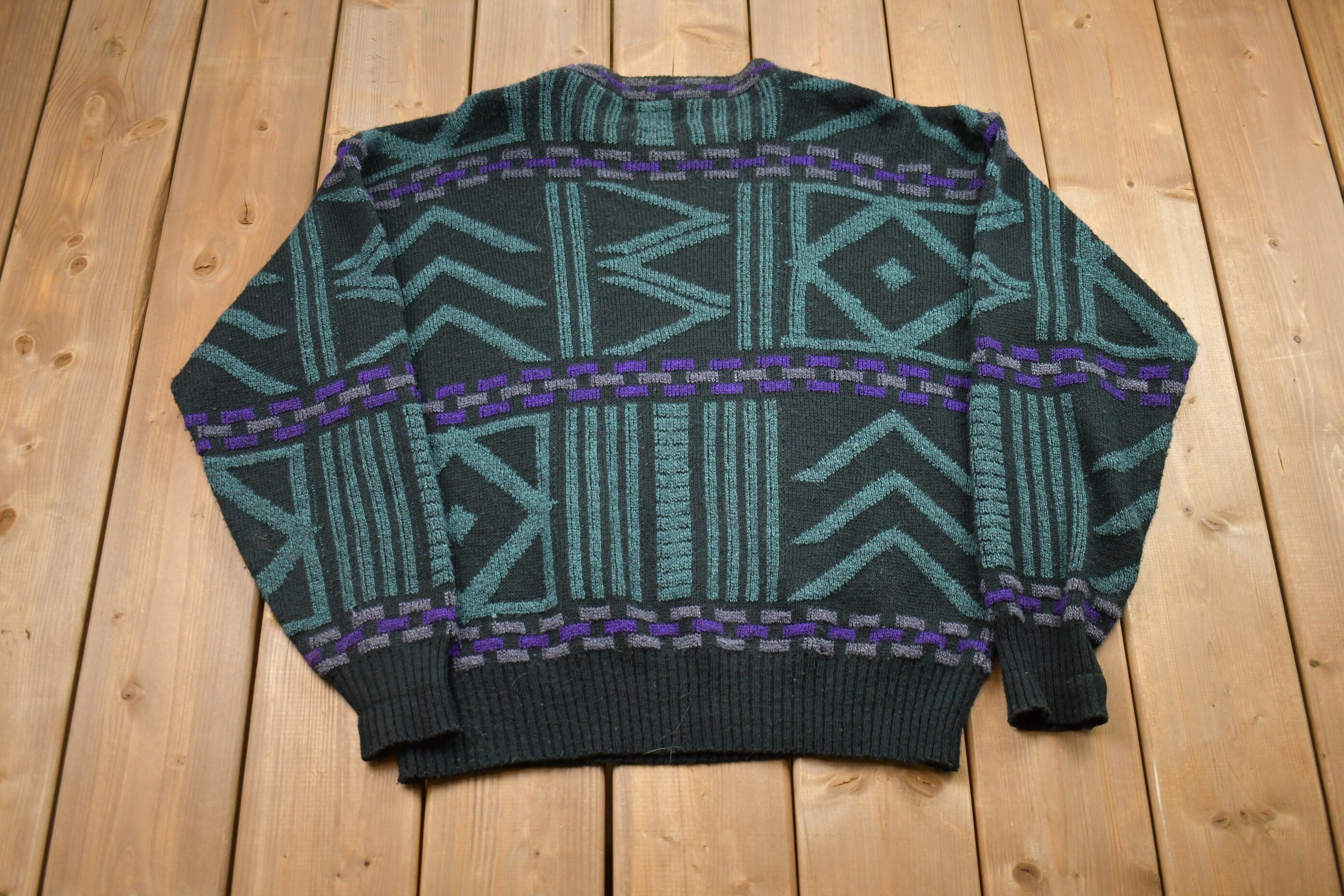 Vintage 1980s Raid Abstract Knitted Sweater