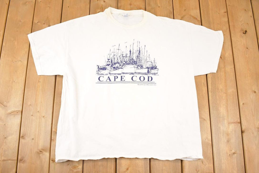 Vintage 1990s Cape Cod Sailboats Souvenir Travel T-Shirt Men's XL