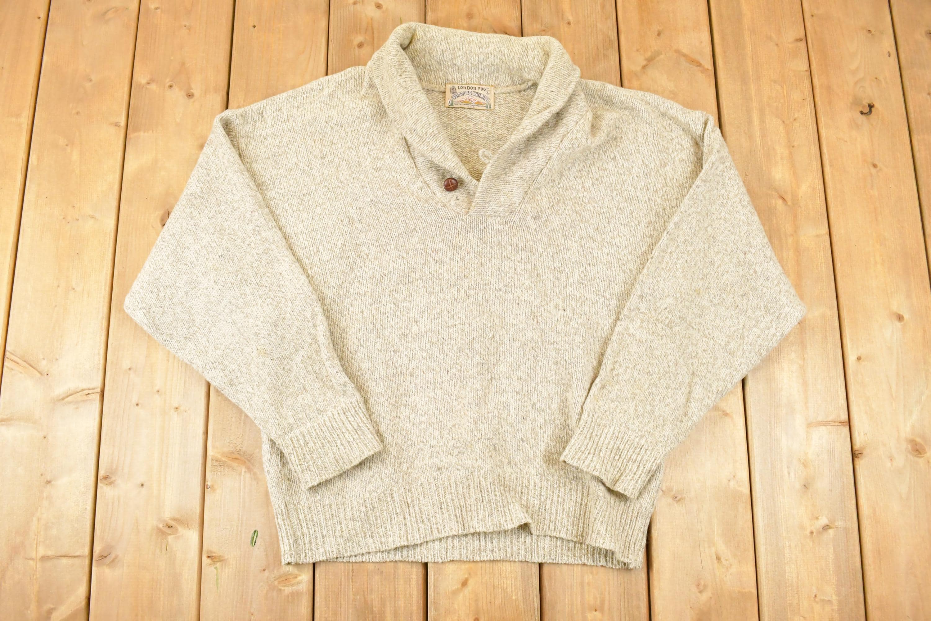 Vintage 1990s London Fog Knit Mock Neck Sweater Mens L