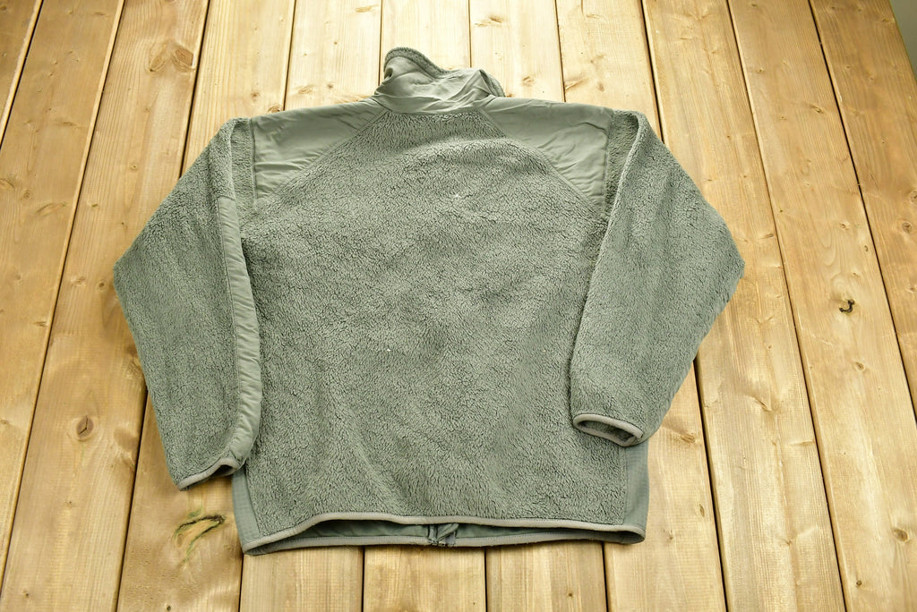 Vintage 1990's Military Cold Weather Polar Tec Fleece Sweater / Full Zip Jacket / Army / Made In / Streetwear Fashion / Army Jacket