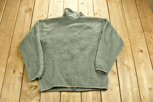 Vintage 1990's Military Cold Weather Polar Tec Fleece Sweater / Full Zip Jacket / Army / Made In / Streetwear Fashion / Army Jacket